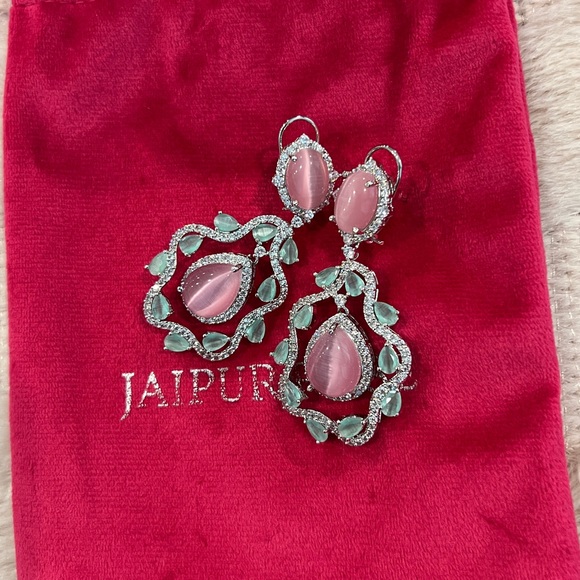 Jaipur Rose Handmade Statement Earrings - Picture 8 of 8